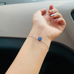 Nazar Evil Eye Minimalist Bracelet (925 Sterling Silver)