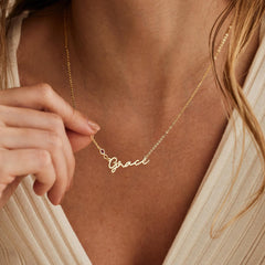 Birthstone Name Necklace