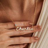 Birthstone Name Necklace