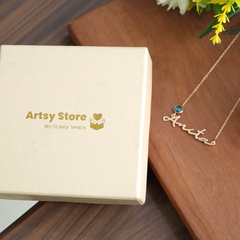 Custom Name Necklace with Birthstone