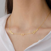 Customized Two Name Necklace With Heart