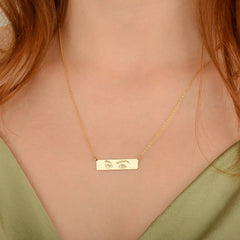 Custom Eye Print Necklace 925 Sterling Silver