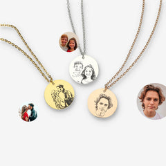 Custom Photo & Text Engraved Pendant