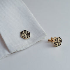 Hexagon Enamel Cuff Links