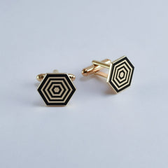 Hexagon Enamel Cuff Links