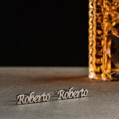Name Cufflinks - Groom Wedding Cufflinks