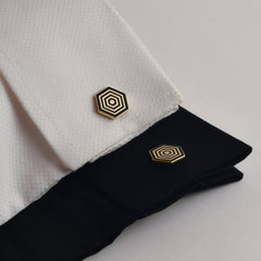 Hexagon Enamel Cuff Links