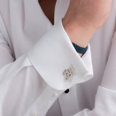 925 Silver Initials Cufflinks by Artsy Store