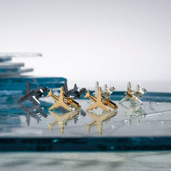 Sterling Silver Aeroplane Name Cufflinks