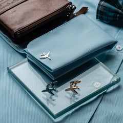 Sterling Silver Aeroplane Name Cufflinks