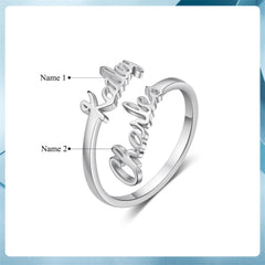 Double Name Ring- 925 Sterling Silver