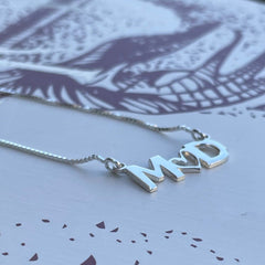 Two Initials Necklace with Heart for Couple