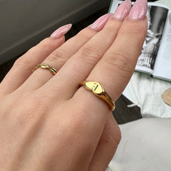 Initial Signet Ring by Artsy Store