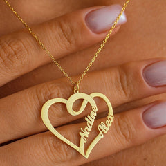 Couple Names Heart Necklace by Artsy Store