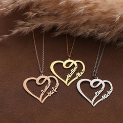 Couple Names Heart Necklace by Artsy Store