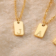 Dainty Initial Tag Necklace by Artsy Store