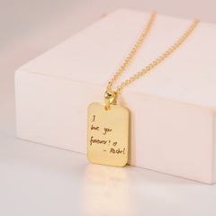 Engraved Actual Your Own Handwriting-Necklace