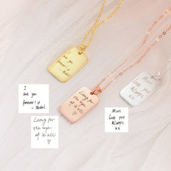Engraved Actual Your Own Handwriting-Necklace