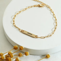 Personalized Moms Bracelet with Link Chain