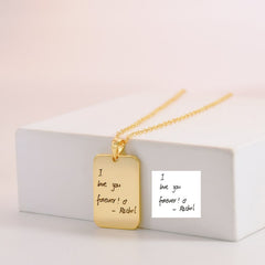 Engraved Actual Your Own Handwriting-Necklace
