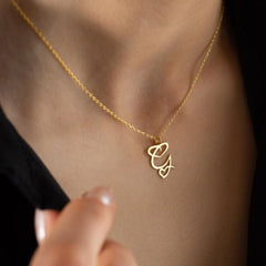 Initial Necklace with Heart by Artsy Store