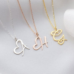 Initial Necklace with Heart by Artsy Store