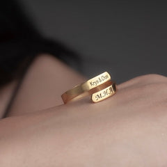 Two Name Ring in Sterling Silver