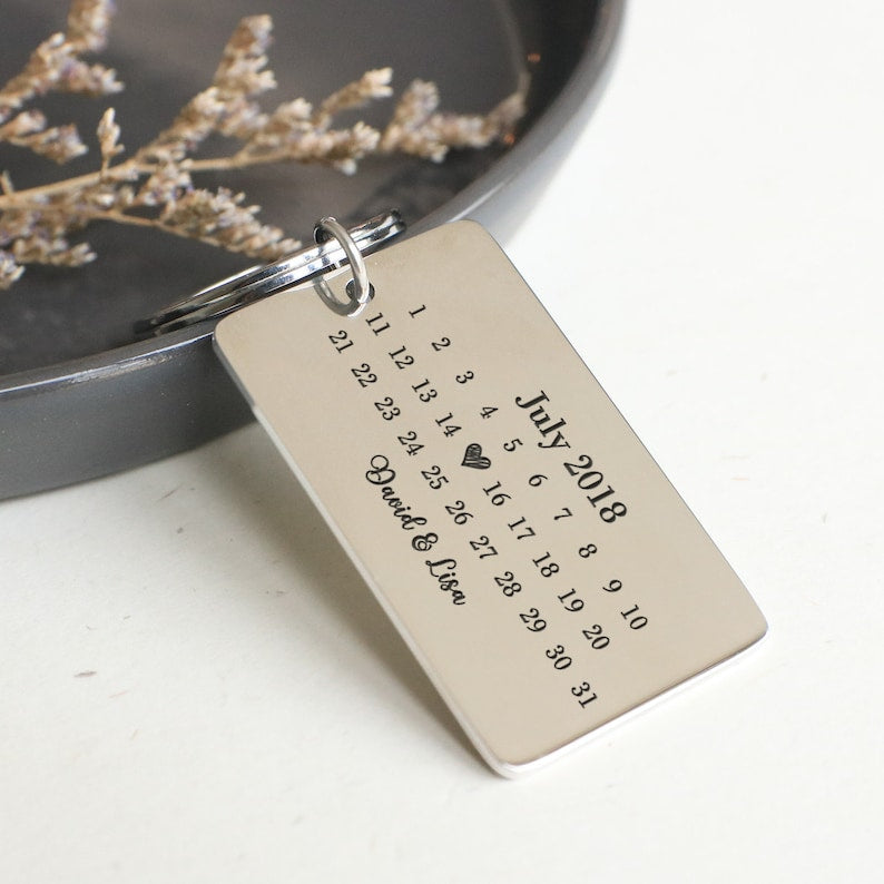 Calendar Keychain Personalized for Gift