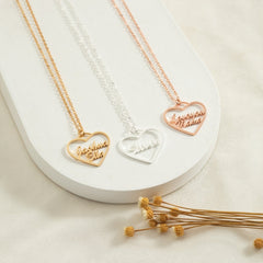 Custom Two Name Necklace with Heart
