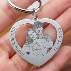 Personalized Photo Keychain - Heart Shape