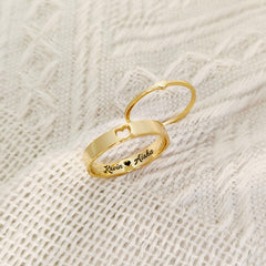 Personalized Engraved Couples Rings Set-925 Sterling Silver