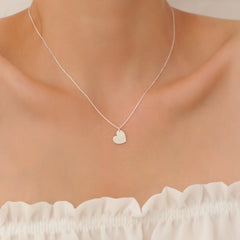 Plate Side Heart Engraved Letter Love Necklace