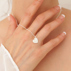 Plate Side Heart Engraved Letter Love Necklace