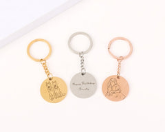 Line Art Picture Keychain