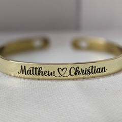 Custom Heart with Engraved Bracelet Handmade