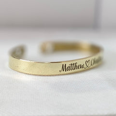 Custom Heart with Engraved Bracelet Handmade