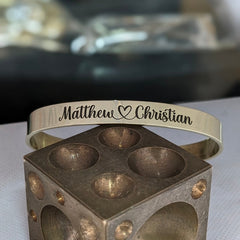 Custom Heart with Engraved Bracelet Handmade