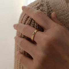 Custom Heart Initial & Engraving Inside Couple Rings-925 Sterling Silver