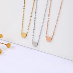 Tiny Minimalist Dainty Heart Necklace for Women