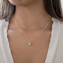 Teeny Initial and Birthstone Necklace