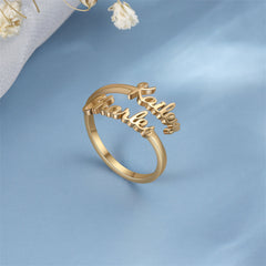 Double Name Ring- 925 Sterling Silver