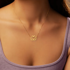 Heart Swans Necklace
