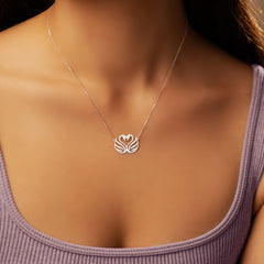 Heart Swans Necklace