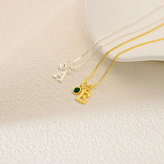 Personalized Birthstone Initial Necklace