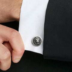 Wild Lion Sterling Silver Men Cufflinks