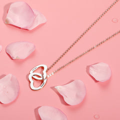 TWO HEART ENGRAVED NAME NECKLACE