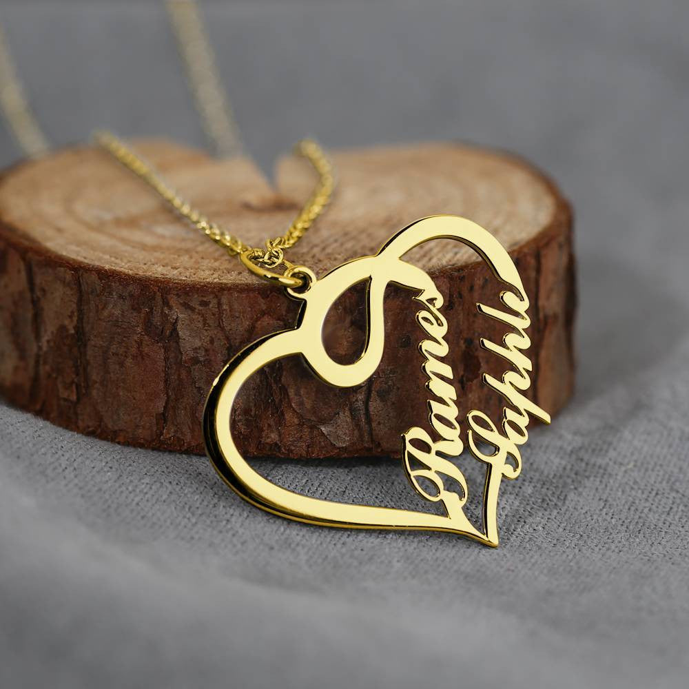 Heart Two Name Necklace