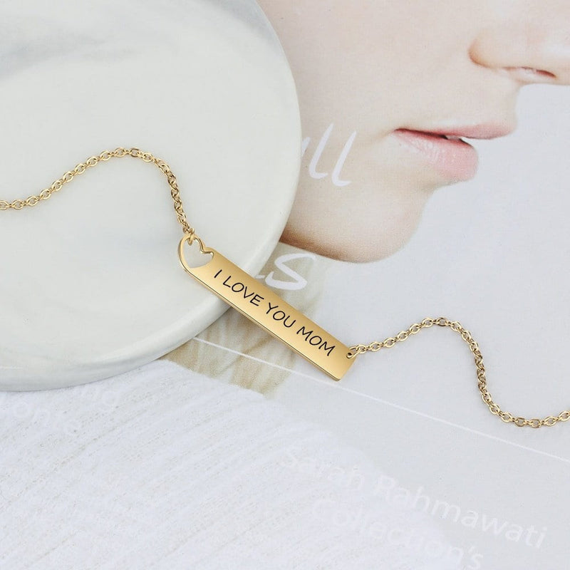 CUSTOM NAME ENGRAVED NAME PLATE NECKLACE