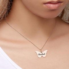 BUTTERFLY WITH NAME NECKLACE