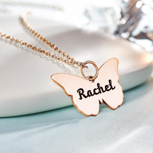 BUTTERFLY WITH NAME NECKLACE